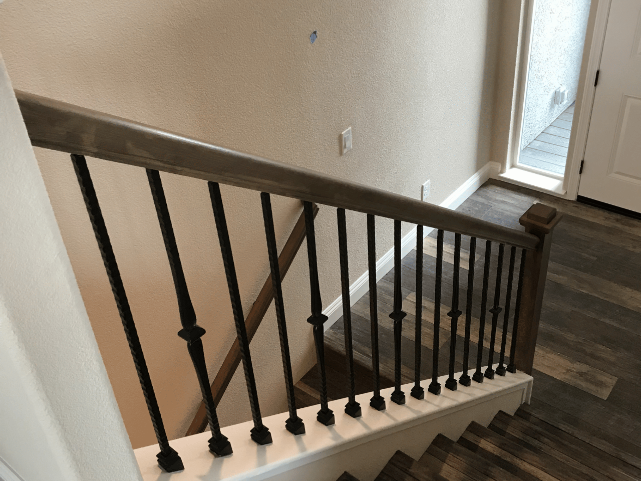 Traditional Iron Balusters with Oak Handrail